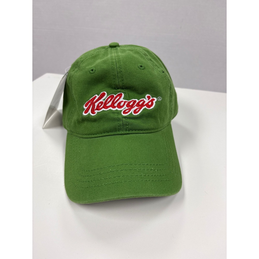 Kellogg's Cap America Irish Green Washed Chino Twill Unstructured Hat i1002 NWT
